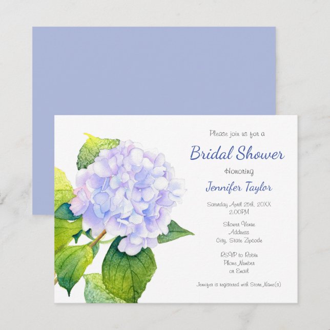 Invitación Hydrangea (Anverso / Reverso)