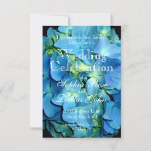 Invitación Hydrangea azul