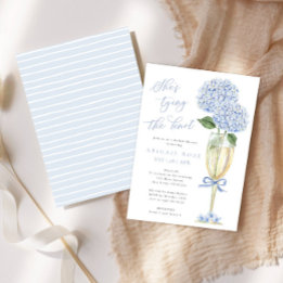Invitación Hydrangea azul está atando la ducha nupcial
