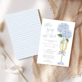 Invitación Hydrangea azul está atando la ducha nupcial