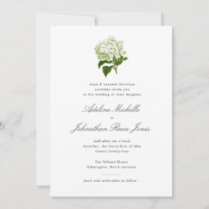 Invitación Hydrangea Blanca Boda del abuelo