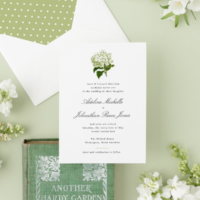 Invitación Hydrangea Blanca Boda del abuelo (Subido por el creador)