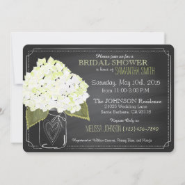 Invitación Hydrangea blanca Jar Chalkboard Bridal Shower