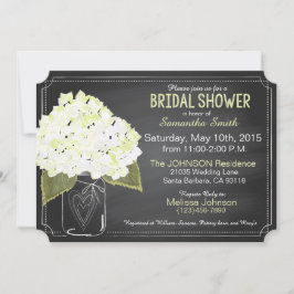 Invitación Hydrangea Blanca Mason Jar Chalkboard Ducha de nov