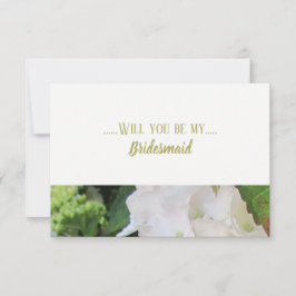 Invitación Hydrangea Blanca ¿Serás Mi Dama de Honor