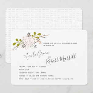 Invitación Hydrangea Blooms Ensayo Botánico Cena