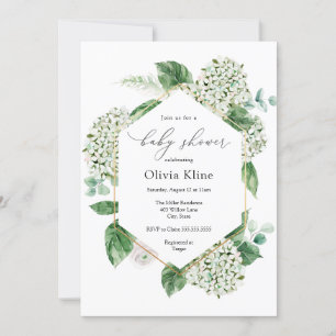 Invitación Hydrangea Blossoms y Greeneration Baby Shower