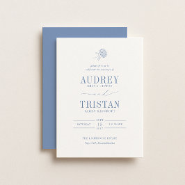 Invitación HYDRANGEA Blue Floral Wedding