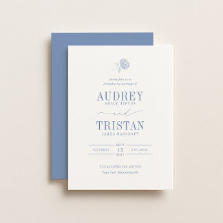 Invitación HYDRANGEA Blue Floral Wedding
