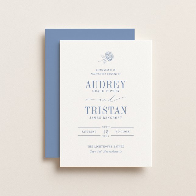 Invitación HYDRANGEA Blue Floral Wedding (Subido por el creador)