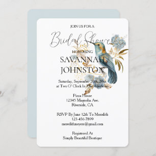 Invitación Hydrangea Bridal Hummingbird