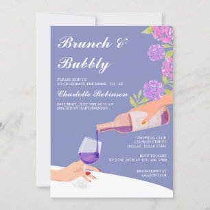 Invitación Hydrangea Brunch Floral Y Ducha De Brigada Buble