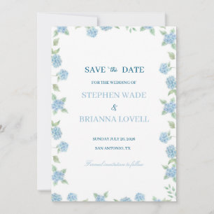 Invitación Hydrangea Costera Save the Date 