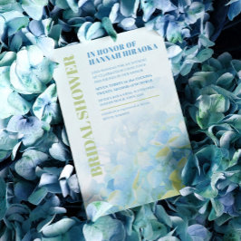 Invitación Hydrangea ducha de novia azul floral