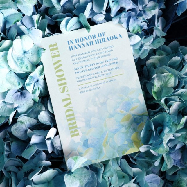 Invitación Hydrangea ducha de novia azul floral (Subido por el creador)