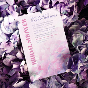 Invitación Hydrangea ducha de novia floral rosa púrpura