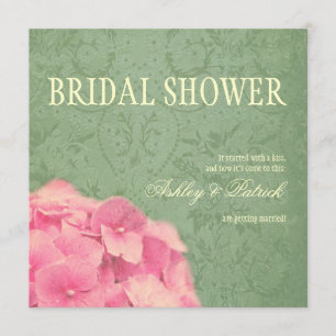 Invitación Hydrangea en ducha nupcial de la textura barroca