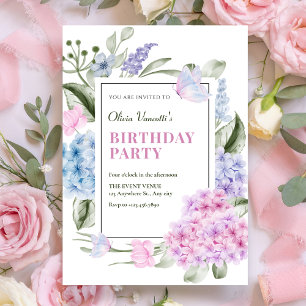 Invitación Hydrangea floral estética