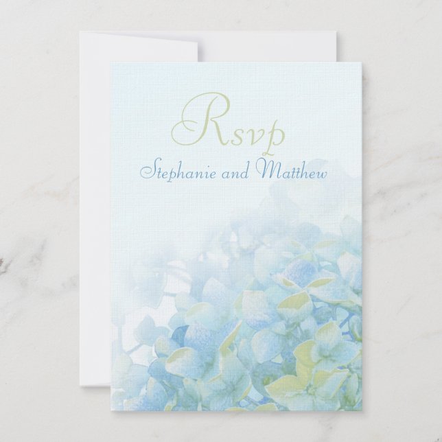 Invitación Hydrangea floral matrimonio formal RSVP (Anverso)