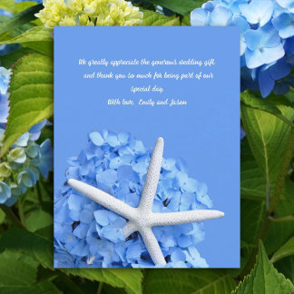 Invitación Hydrangea Flores Starfish Boda Gracias Cartas