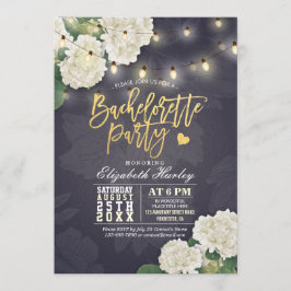 Invitación Hydrangea Flores String Luces Bachelorette Party
