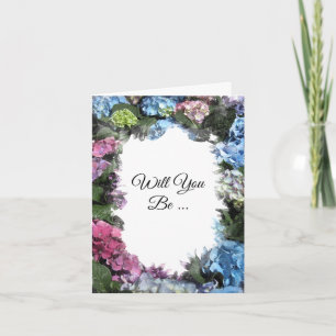 Invitación Hydrangea Flower Frame Serás Mi Novia