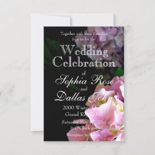 Invitación Hydrangea garden, rosa, azul, violeta floral