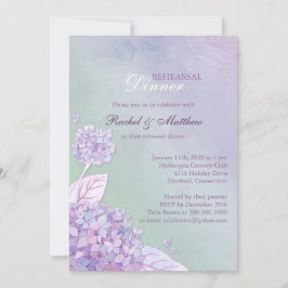 Invitación Hydrangea Jardín Ensayo de Boda Cena