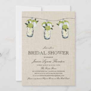 Invitación Hydrangea Mason Jar Bridal Shower