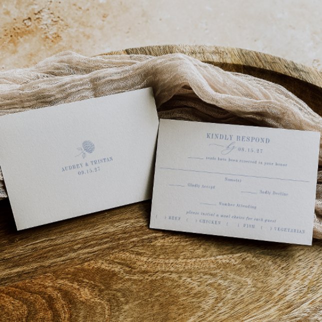 Invitación HYDRANGEA Meal Choice Wedding RSVP Card (Subido por el creador)