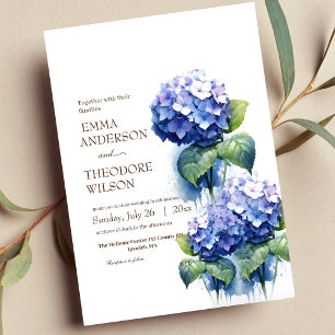 Invitación Hydrangea Moderno Hermoso Boda Floral