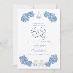 Invitación Hydrangea Nautical Classic Coastal Bridal Shower