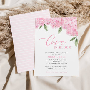 Invitación Hydrangea rosa amor en ducha de novias en flor
