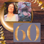 Invitación Hydrangeas azul morado dorado 60º cumpleaños foto<br><div class="desc">Elegante Gold Morple Blue Hydrangeas 60th Birthday Photo Invitation tiene un hermoso fondo de Hydrangeas rosa azul púrpura. Puede personalizar seleccionando "Personalizar esta plantilla" o si desea realizar una personalizar aún mayor de este diseño,  seleccione "Editar usando la herramienta Diseño". Si necesitas artículos coincidentes,  por favor contáctame.</div>