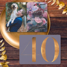 Hydrangeas azul púrpura dorada 40.ª foto de cumple