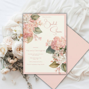 Invitación Hydrangeas de crema de melocotón Elegante fiesta d