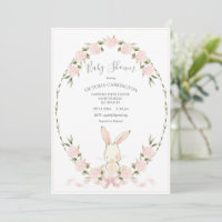 Hydrangeas Florales de Conejo Rosa para Baby Showe