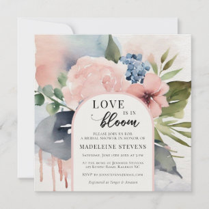 Invitación Hydrangeas Love Bloom Boho Arch Negrita Ducha de n