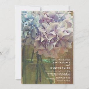Invitación Hydrangeas Mason Jar Boda