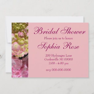Invitación Hydrangeas rosa Boda floral verde rosa amarillo