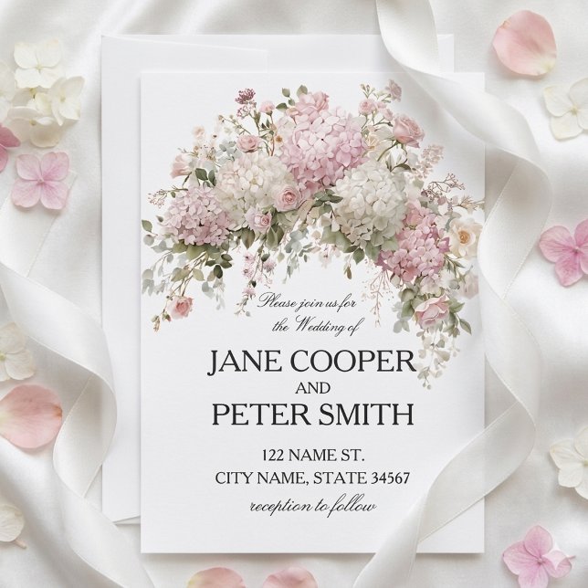 Invitación Hydrangeas y rosas pastel Presupuesto Boda (Subido por el creador)