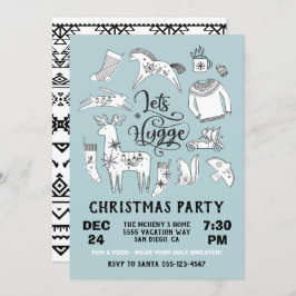 Invitación Hygge, Fiesta de Navidades de invierno acogedores