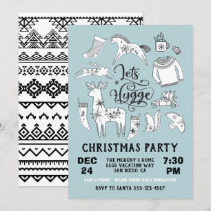 Invitación Hygge, Fiesta de Navidades de invierno acogedores