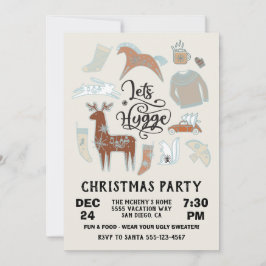 Invitación Hygge, Fiesta de Navidades de invierno acogedores
