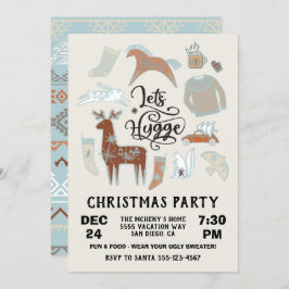 Invitación Hygge, Fiesta de Navidades de invierno acogedores