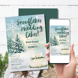 Invitación Hygge Snowflakes and Boda Cake Bridal Shower
