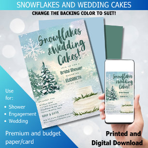 Invitación Hygge Snowflakes and Boda Cake Bridal Shower
