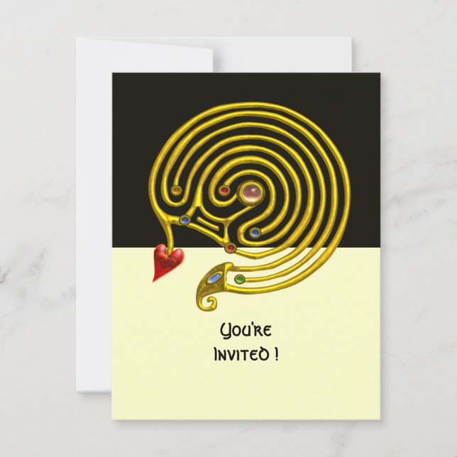 Invitación HYPER LABYRINTH rsvp, blanco y negro (Anverso)
