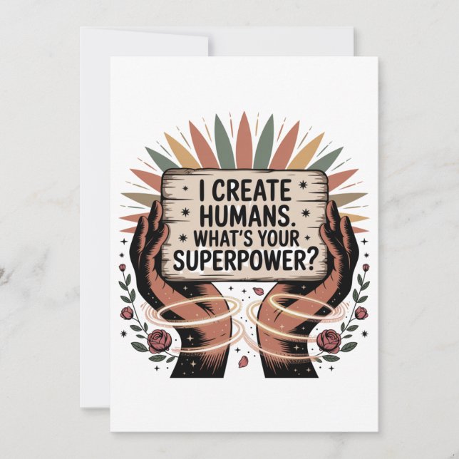 Invitación I Create Humans. What’s Your Superpower (Anverso)