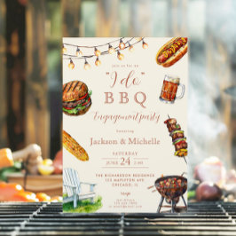 Invitación I DO BBQ barbacoa fiesta de compromiso